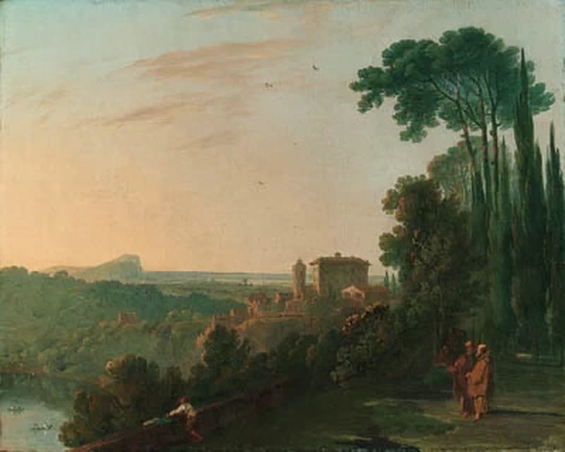 Lago di Nemi, con due frati